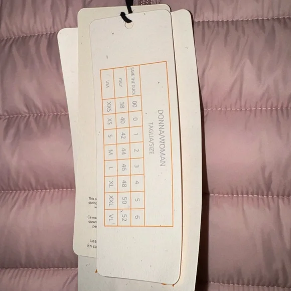 ⚡️NWT Save The Duck Plumtech Womens Blush Pink Puffer Jacket Vest Size 1 Small - Picture 15 of 16